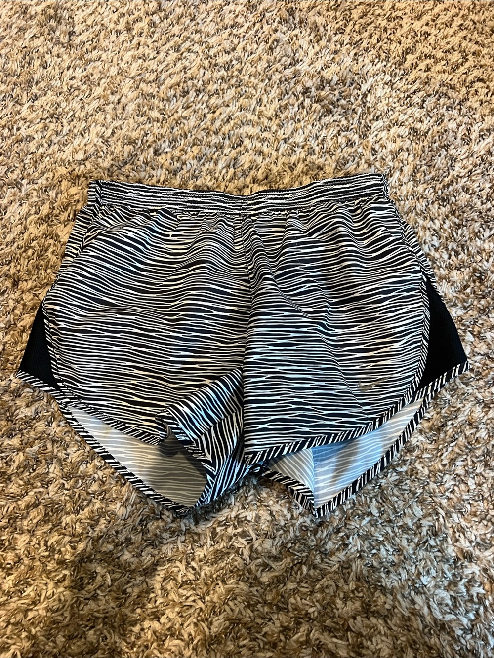 Nike Black & White Stripe Women's Active Shorts